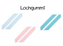 Lochgummi 15mm rosa - aqua - hellblau